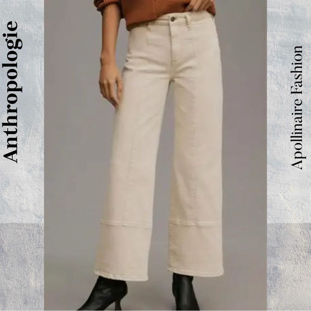 Anthropologie Off white Wide-Leg Jeans High Waist Size 29 NWOT
